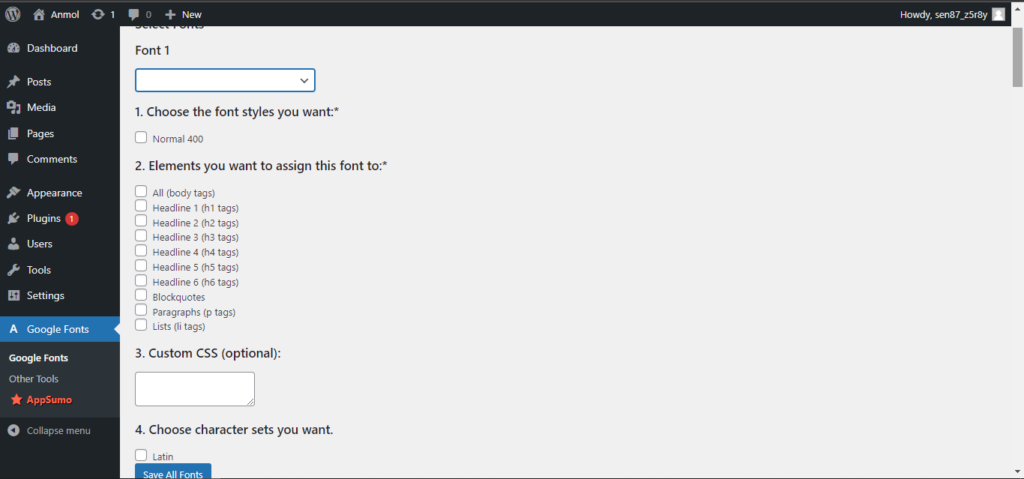 add custom fonts in wordpress